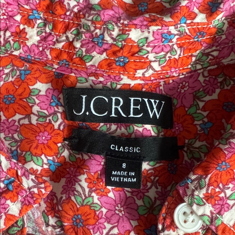 J. Crew Pink and Orange Patterned Blouse - Picture 3 of 5